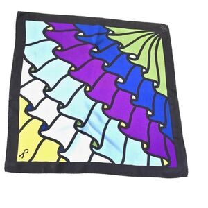 Roberta di Camerino-Florence Italy 35' square silk scarf-multi jewel colors